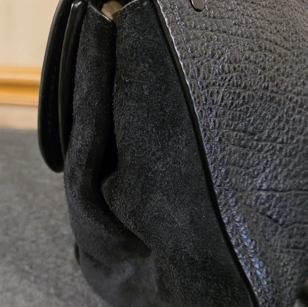 COACH FAYE CARRYALL Black  Leather & Suede Satchel. NO CALLOUTS. EUC - Picture 9 of 16